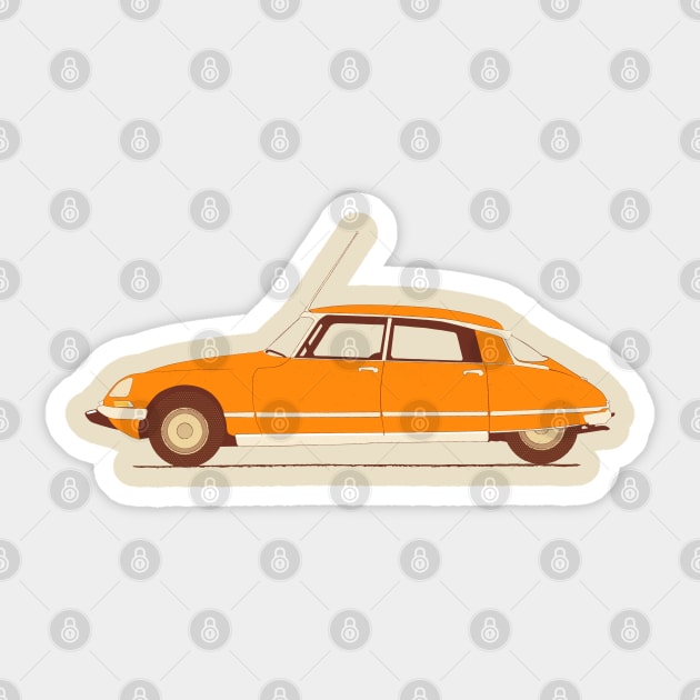 Orange Ride of the Retro Future Sticker by DevilOlive